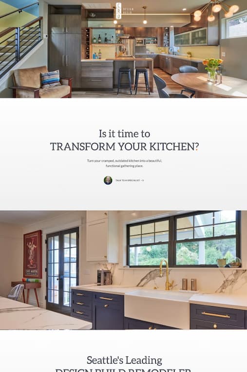 CRD Design Build Kitchen Landing Page