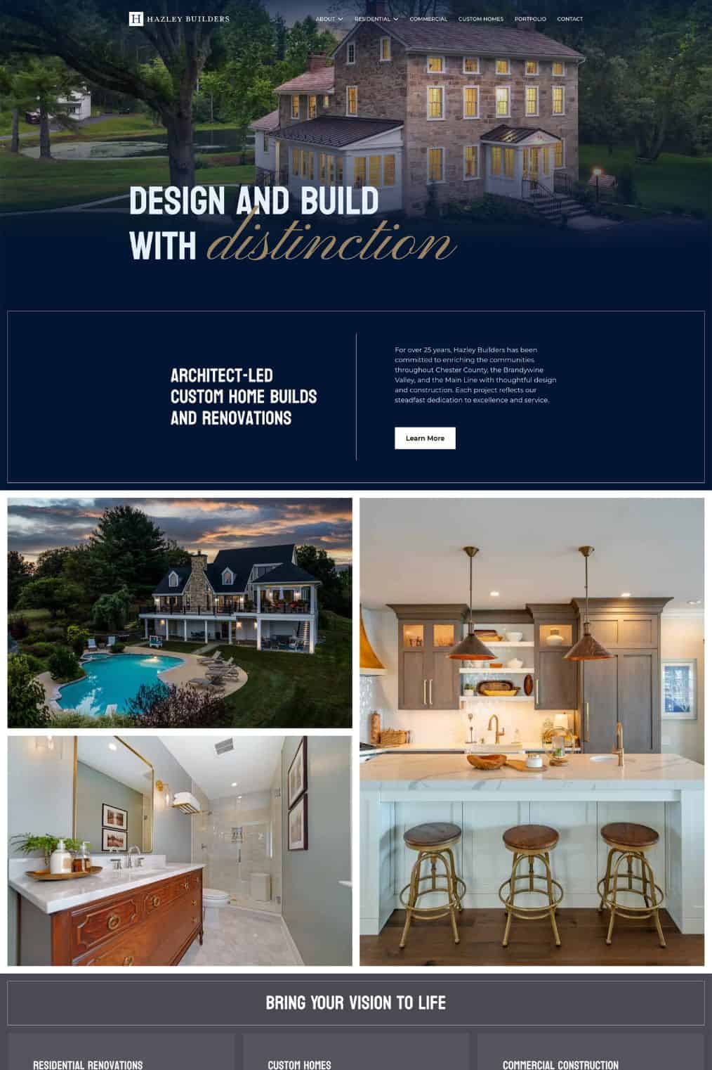 Screenshot of hazleybuilders.com redesigned website