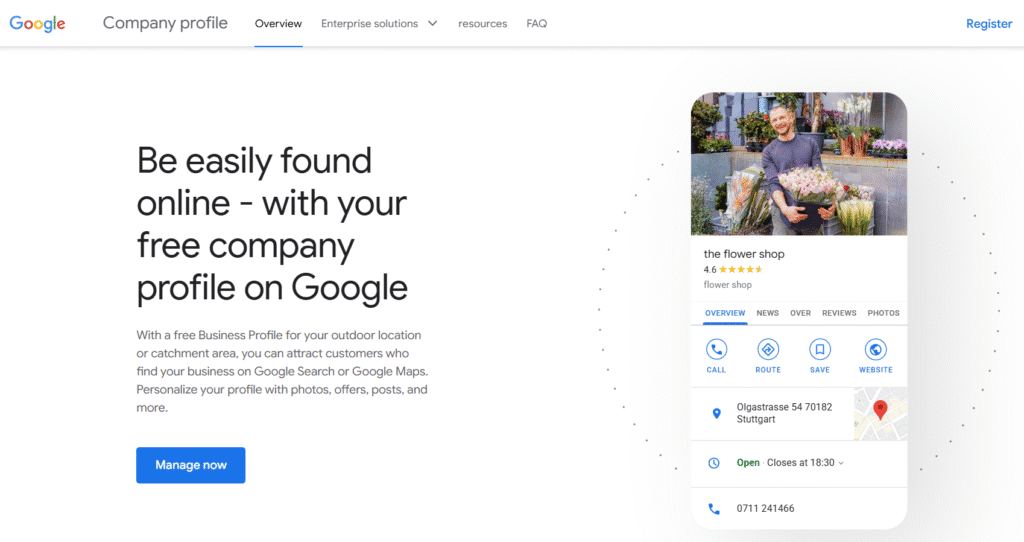 Google MyBusiness homepage - Can I Use Google Business Without a Website