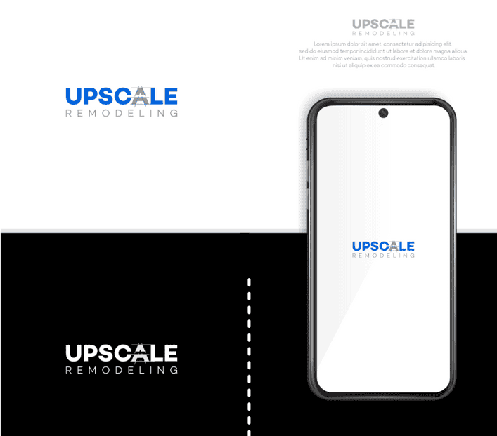 Upscale Remodeling logo concept during the brand design process