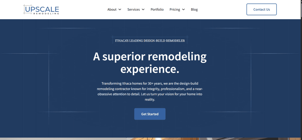 Upscale homepage view