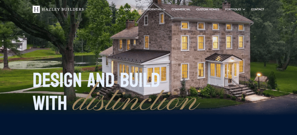 Hazley Builders website homepage designed by Electromagnetic Web