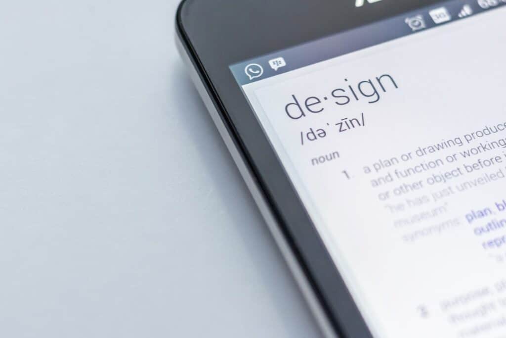 Design definition on phone
